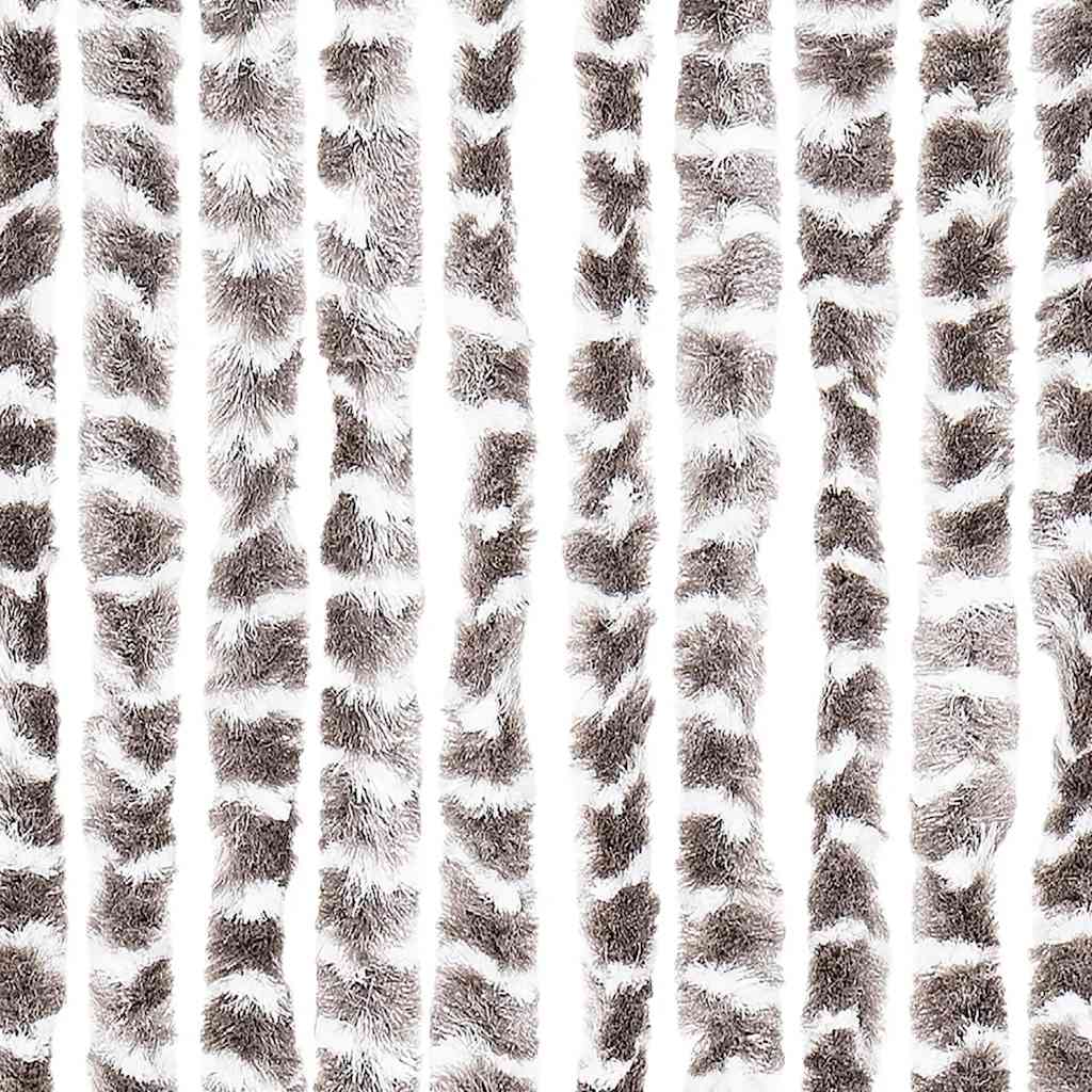 vidaXL Zasłona przeciwko owadom, taupe i biel, 56x200 cm, szenilowa