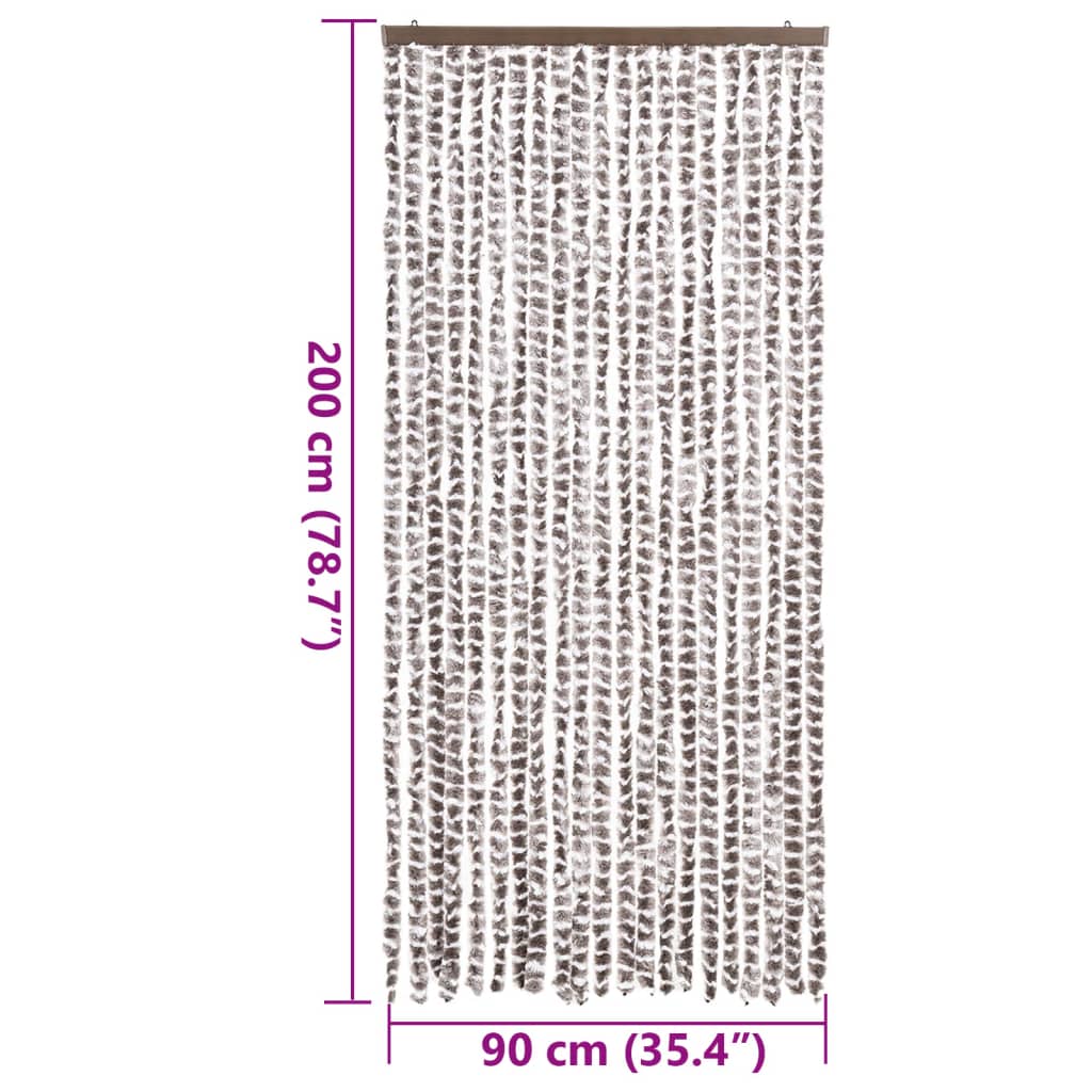 vidaXL Zasłona przeciwko owadom, taupe i biel, 90x200 cm, szenil