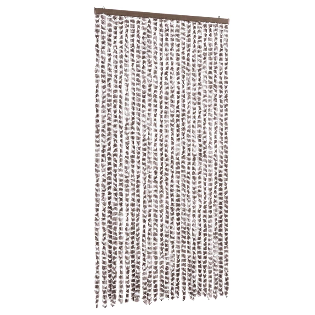 vidaXL Zasłona przeciwko owadom, taupe i biel, 100x200 cm, szenil