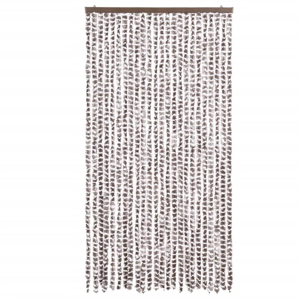 vidaXL Zasłona przeciwko owadom, taupe i biel, 100x200 cm, szenil