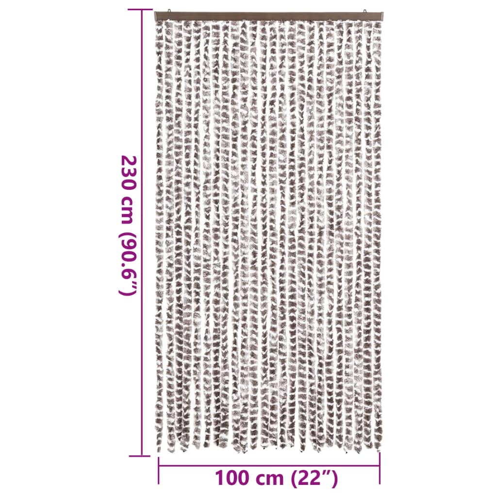 vidaXL Zasłona przeciwko owadom, taupe i biel, 100x230 cm, szenil