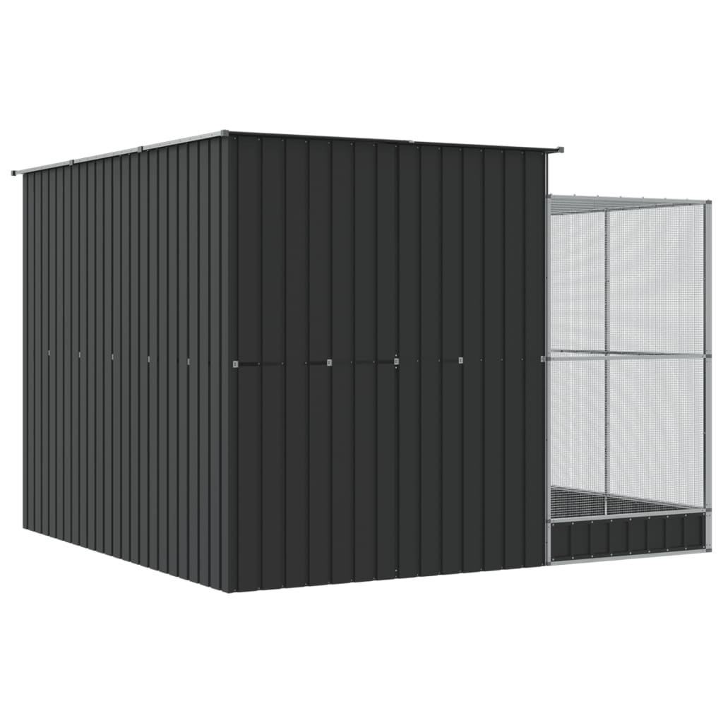 vidaXL Woliera z nadstawką srebrna 290x303x216 cm stalowa