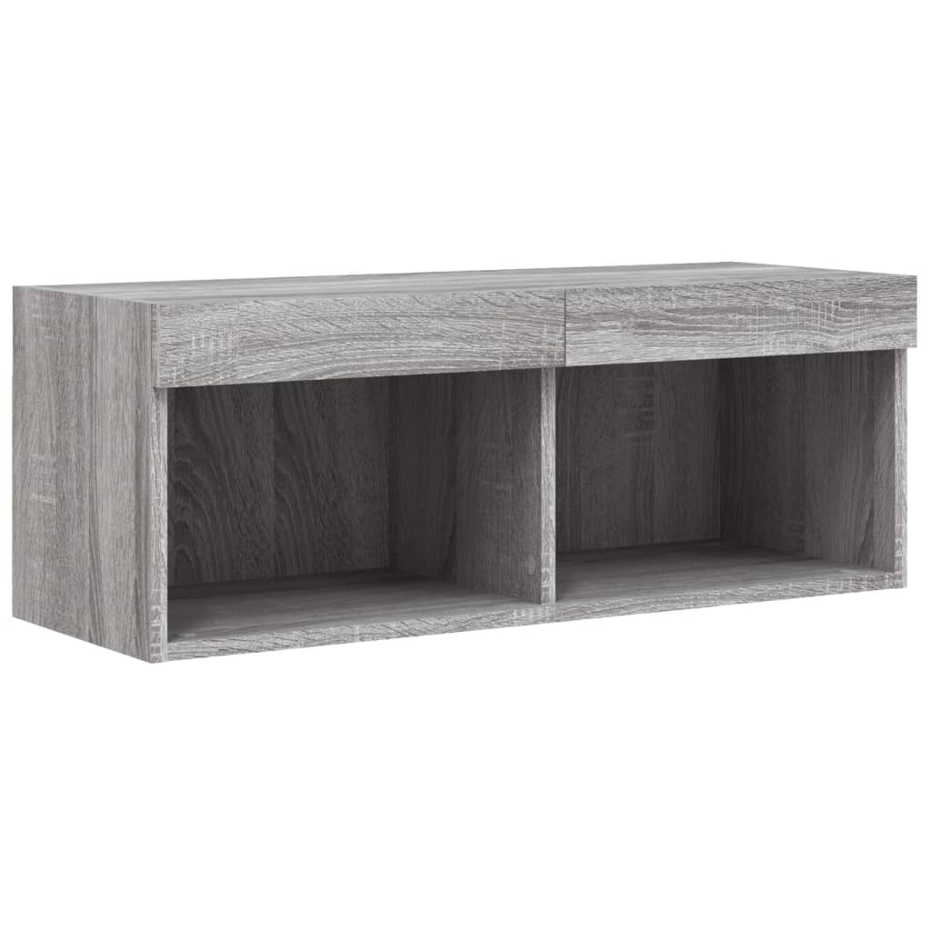 vidaXL 4-częściowy zestaw mebli TV z LED, szary dąb sonoma
