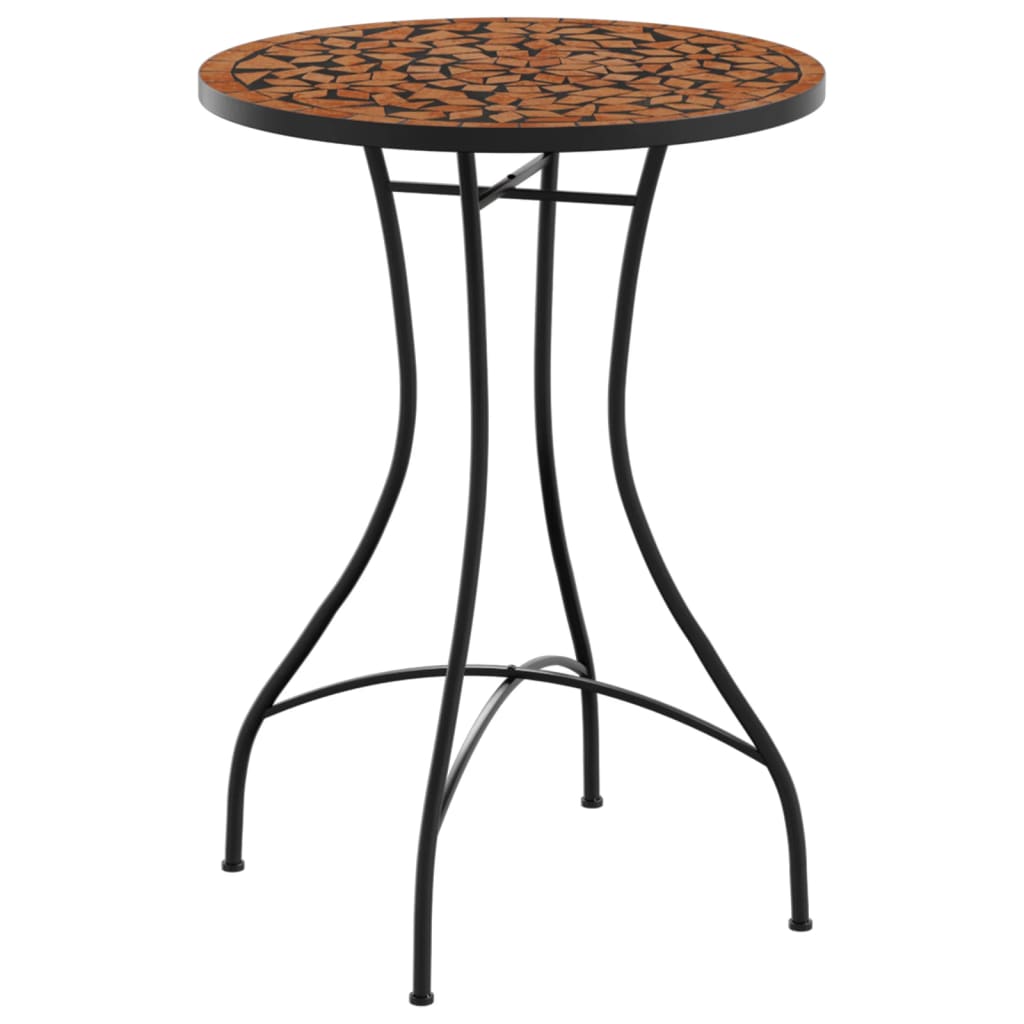 vidaXL Mozaikowy stolik bistro, terakota, Ø50x70 cm, ceramiczny