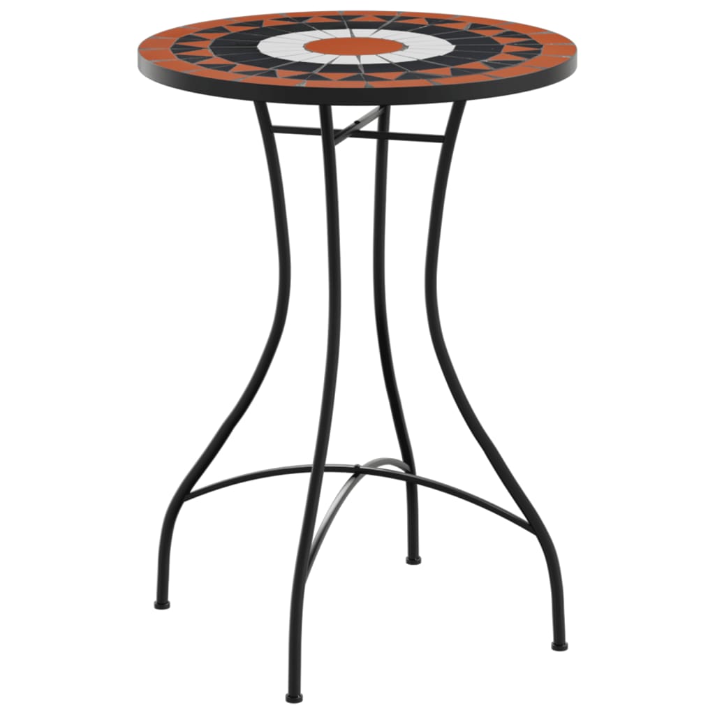 vidaXL Mozaikowy stolik bistro, terakotowo-biały Ø50x70 cm, ceramiczny
