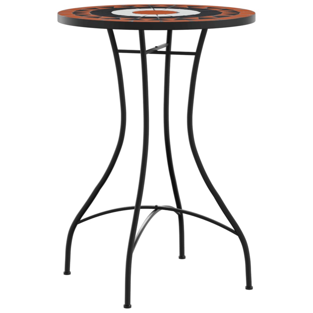 vidaXL Mozaikowy stolik bistro, terakotowo-biały Ø50x70 cm, ceramiczny