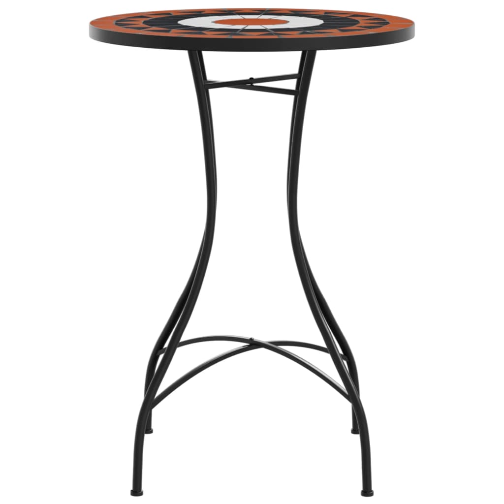 vidaXL Mozaikowy stolik bistro, terakotowo-biały Ø50x70 cm, ceramiczny