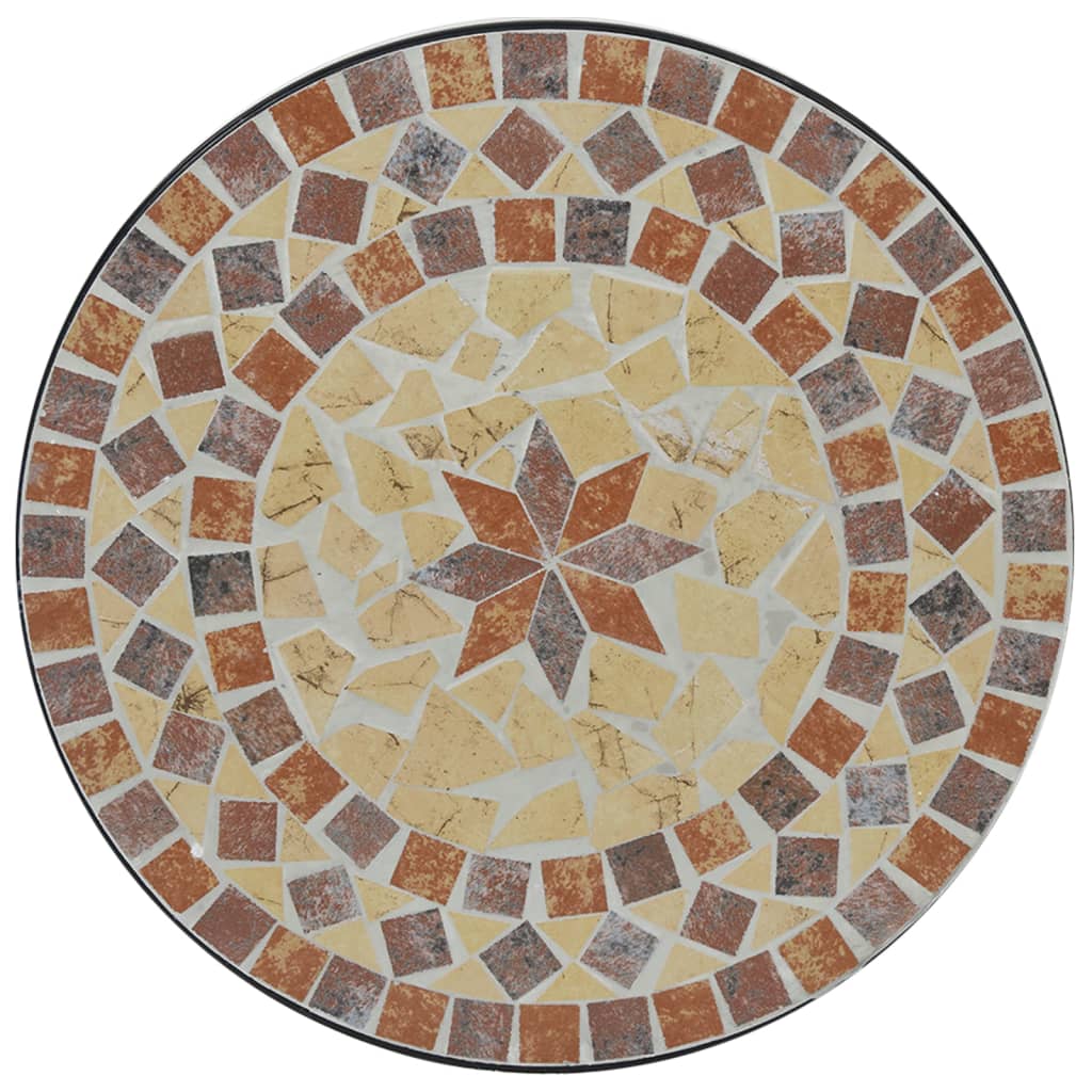 vidaXL Mozaikowy stolik bistro, terakotowo-biały Ø50x70 cm, ceramiczny