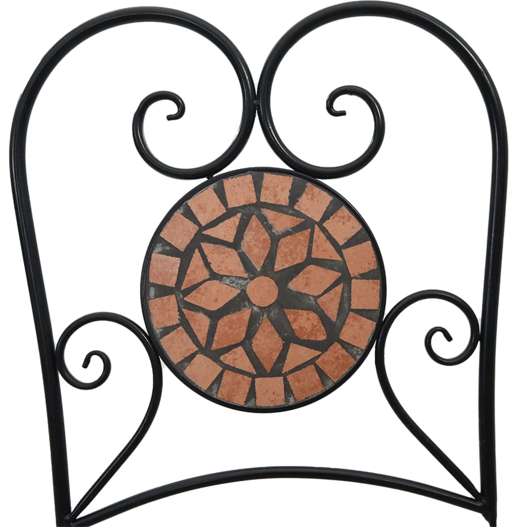 vidaXL Składane krzesła bistro, 2 szt,. terakota, ceramiczne