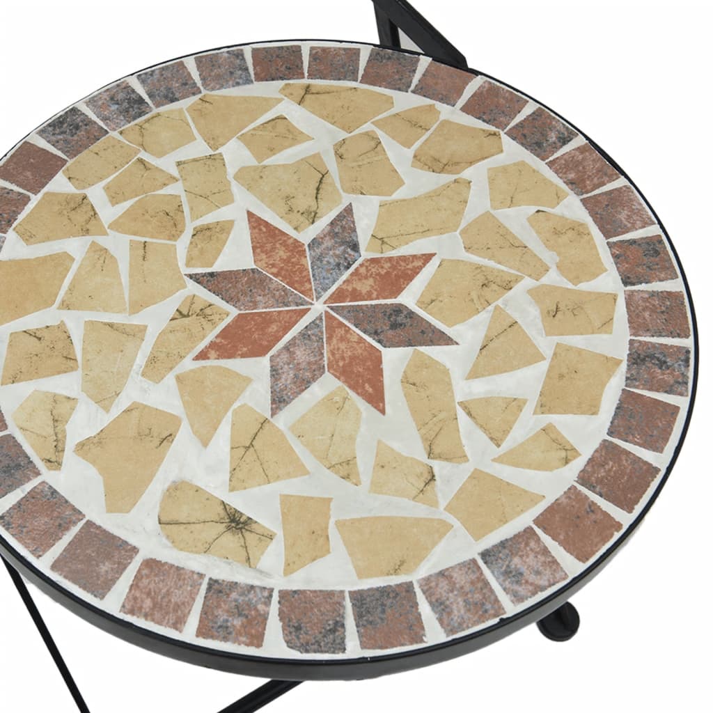vidaXL Składane krzesła bistro, 2 szt,. terakotowo-białe, ceramiczne