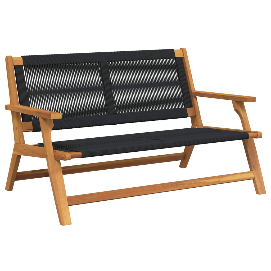 vidaXL Meble ogrodowe Czarny 122 x 78 x 73 cm Lite Drewno Akacji