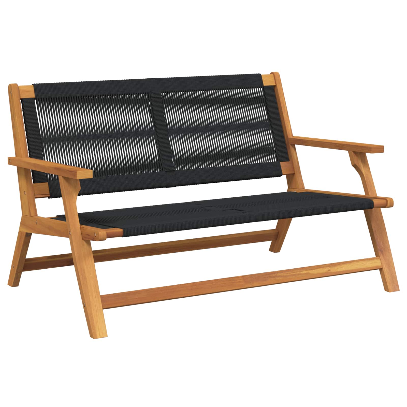 vidaXL Meble ogrodowe Czarny 122 x 78 x 73 cm Lite Drewno Akacji