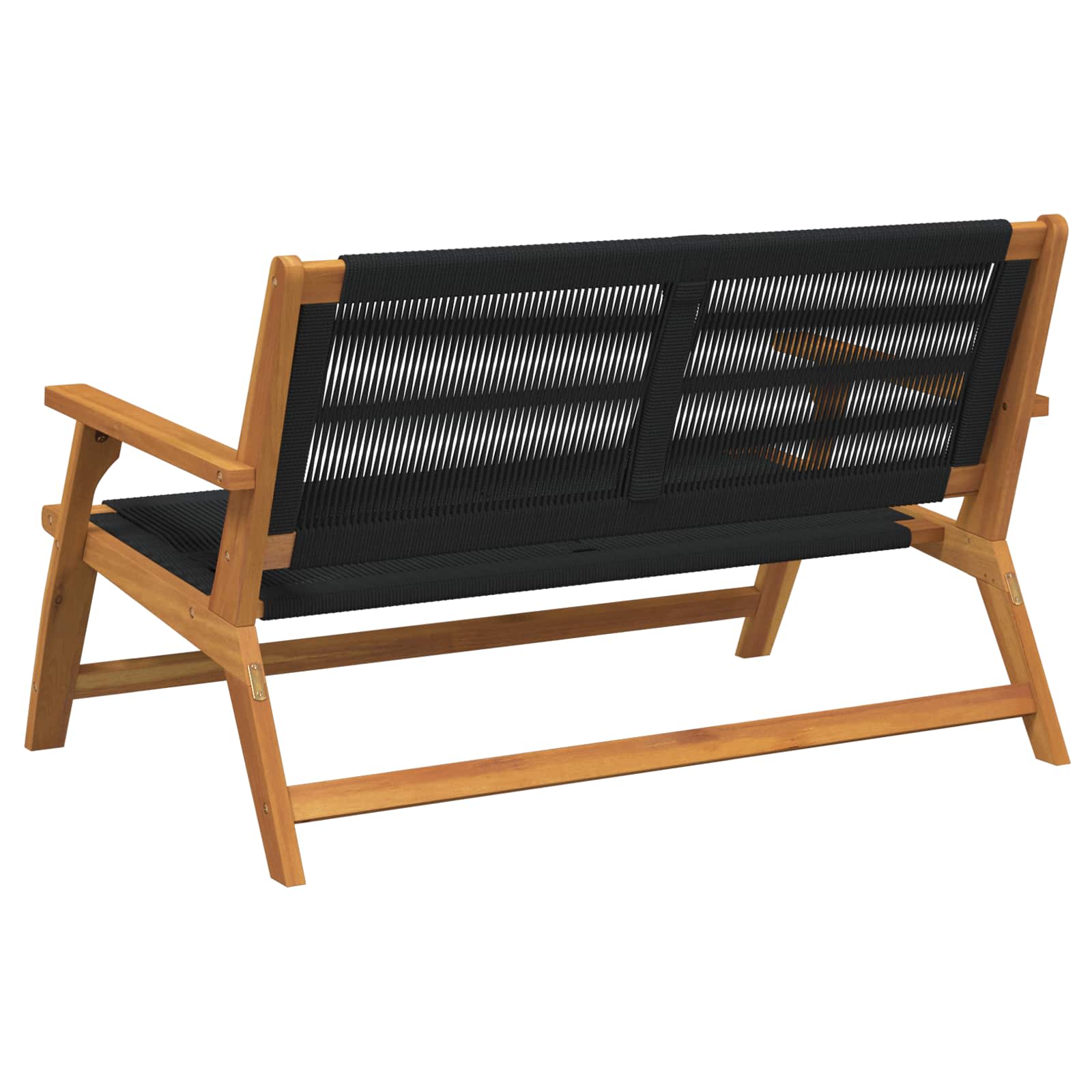 vidaXL Meble ogrodowe Czarny 122 x 78 x 73 cm Lite Drewno Akacji