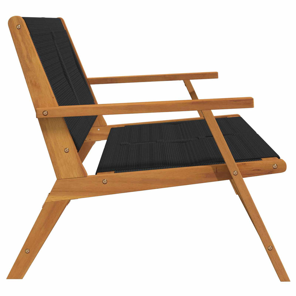 vidaXL Meble ogrodowe Czarny 122 x 78 x 73 cm Lite Drewno Akacji
