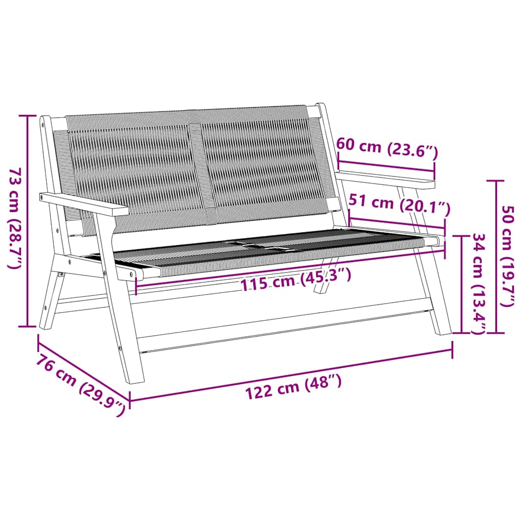 vidaXL Meble ogrodowe Szary 122 x 76 x 73 cm Lite Drewno Akacji