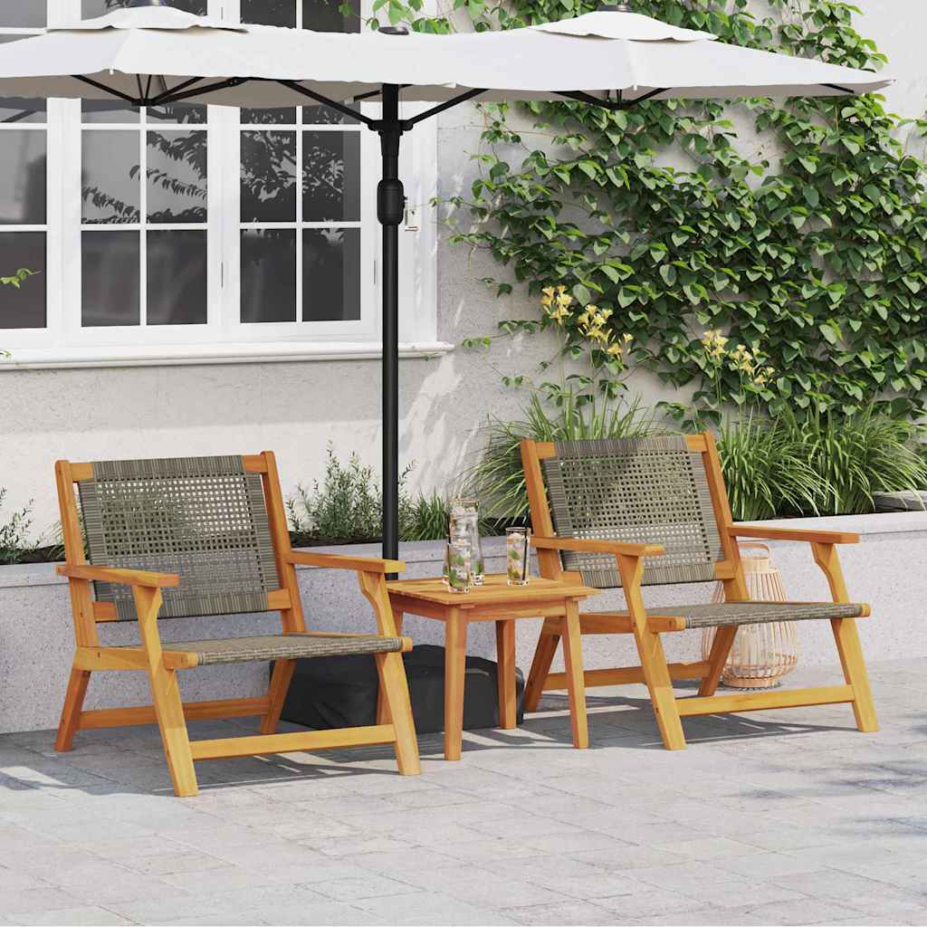 vidaXL Meble ogrodowe 2 pcs Szary 67 x 78 x 73 cm Lite Drewno Akacji
