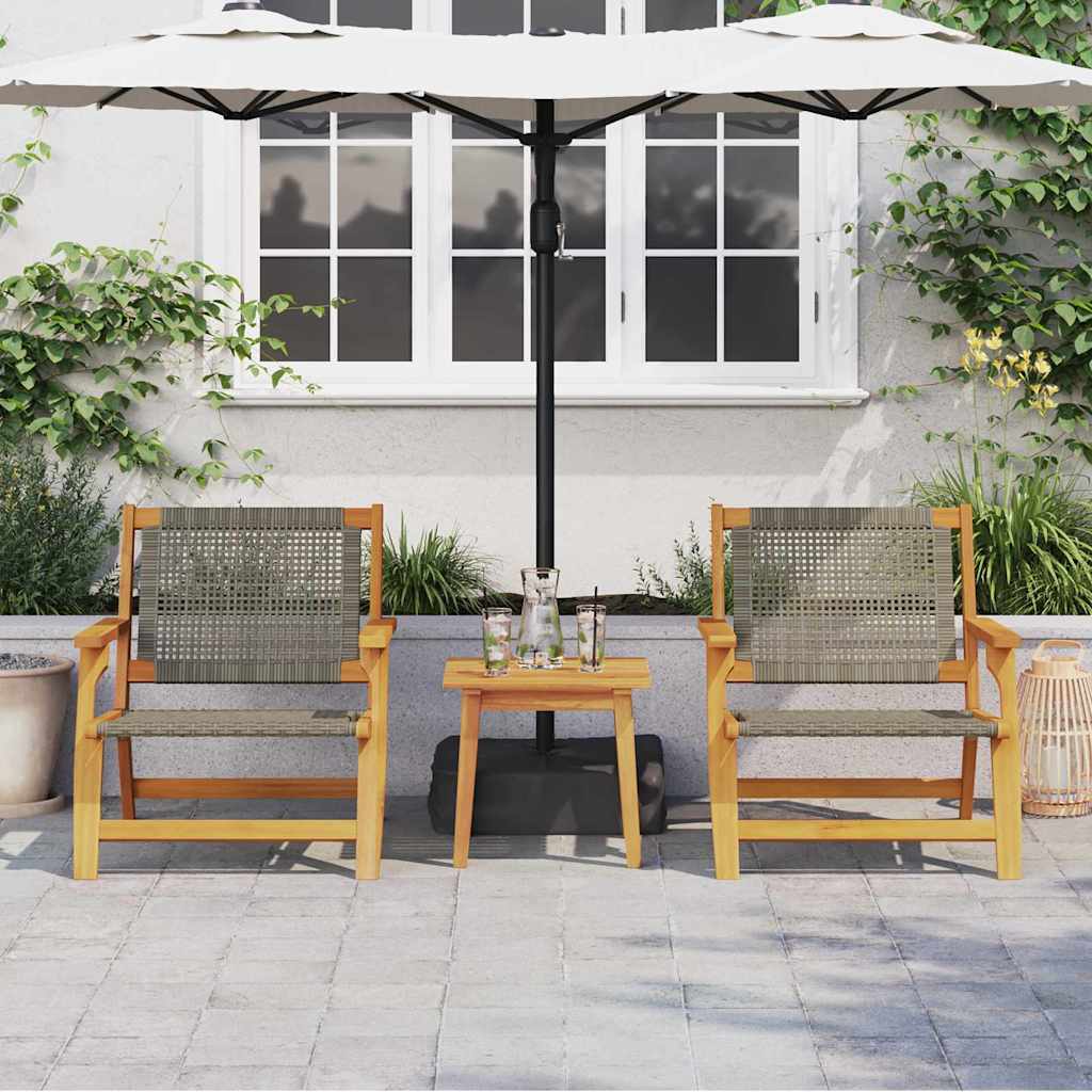 vidaXL Meble ogrodowe 2 pcs Szary 67 x 78 x 73 cm Lite Drewno Akacji