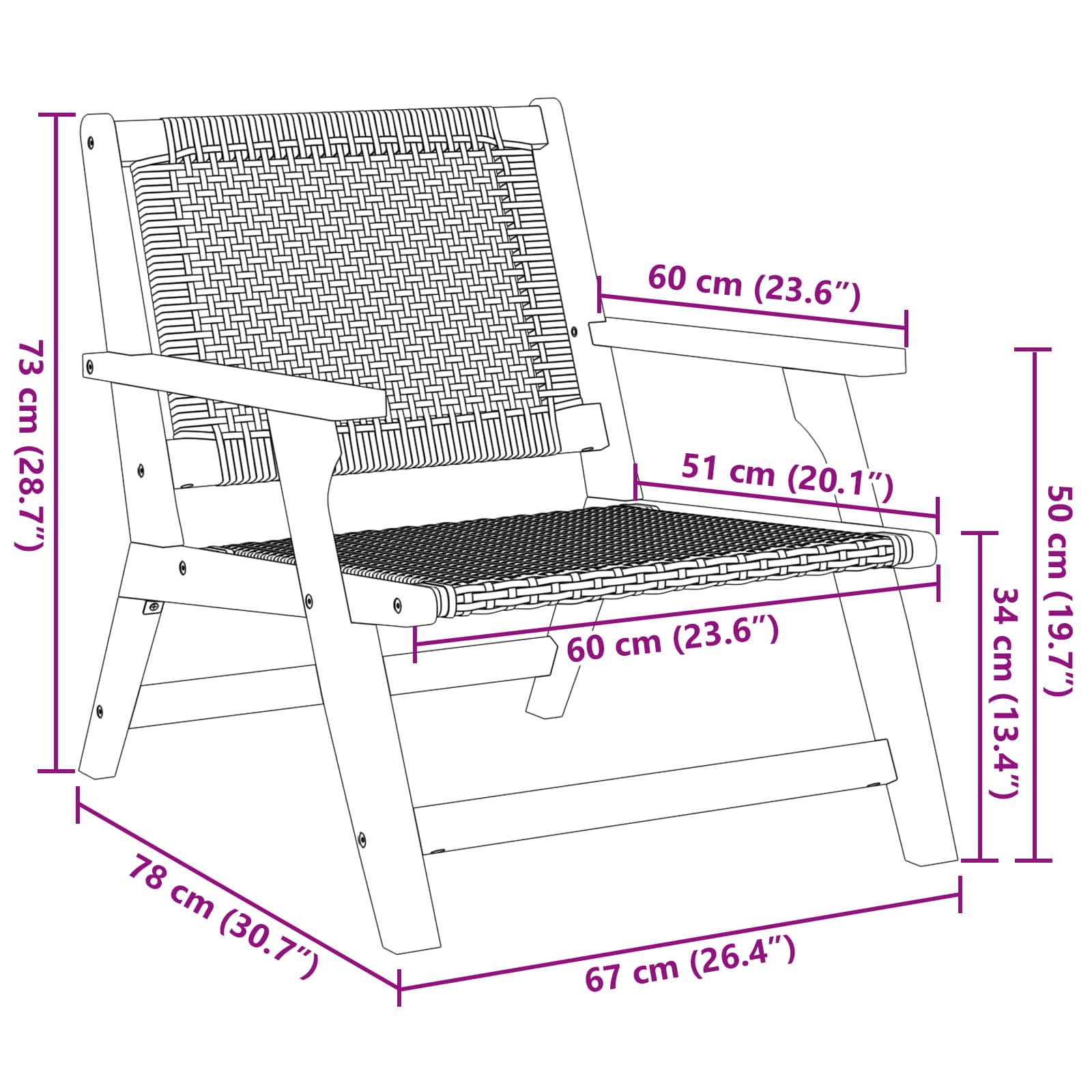 vidaXL Meble ogrodowe 2 pcs Szary 67 x 78 x 73 cm Lite Drewno Akacji