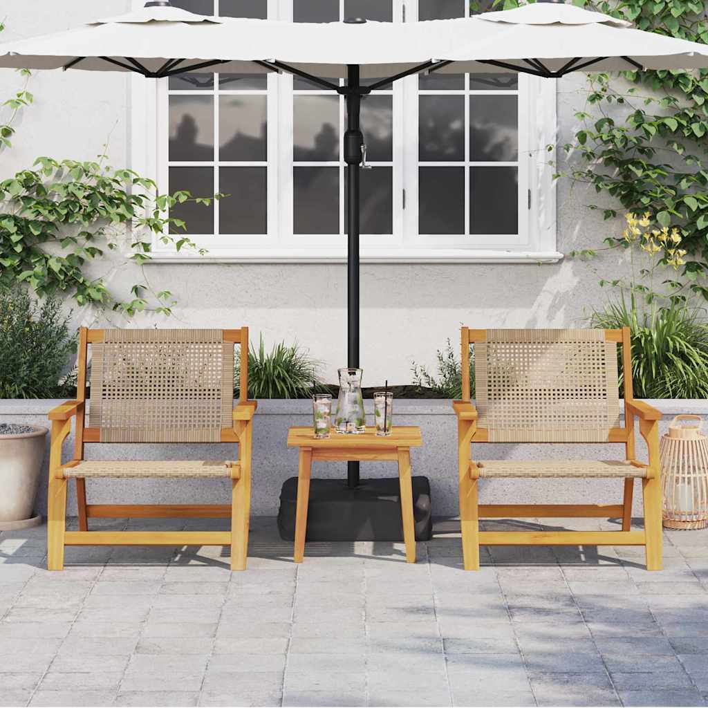 vidaXL Meble ogrodowe 2 pcs Beżowy 67 x 78 x 73 cm Lite Drewno Akacji