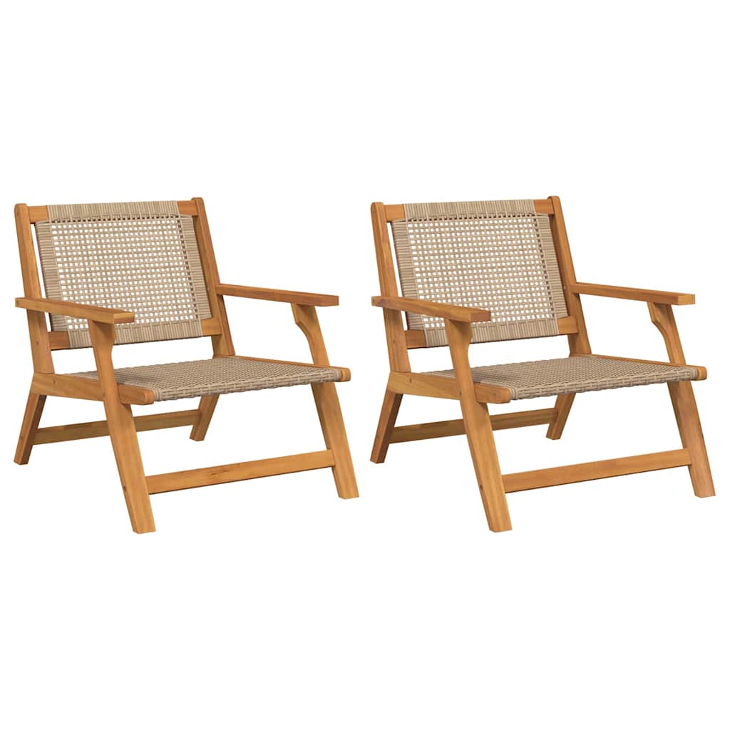vidaXL Meble ogrodowe 2 pcs Beżowy 67 x 78 x 73 cm Lite Drewno Akacji
