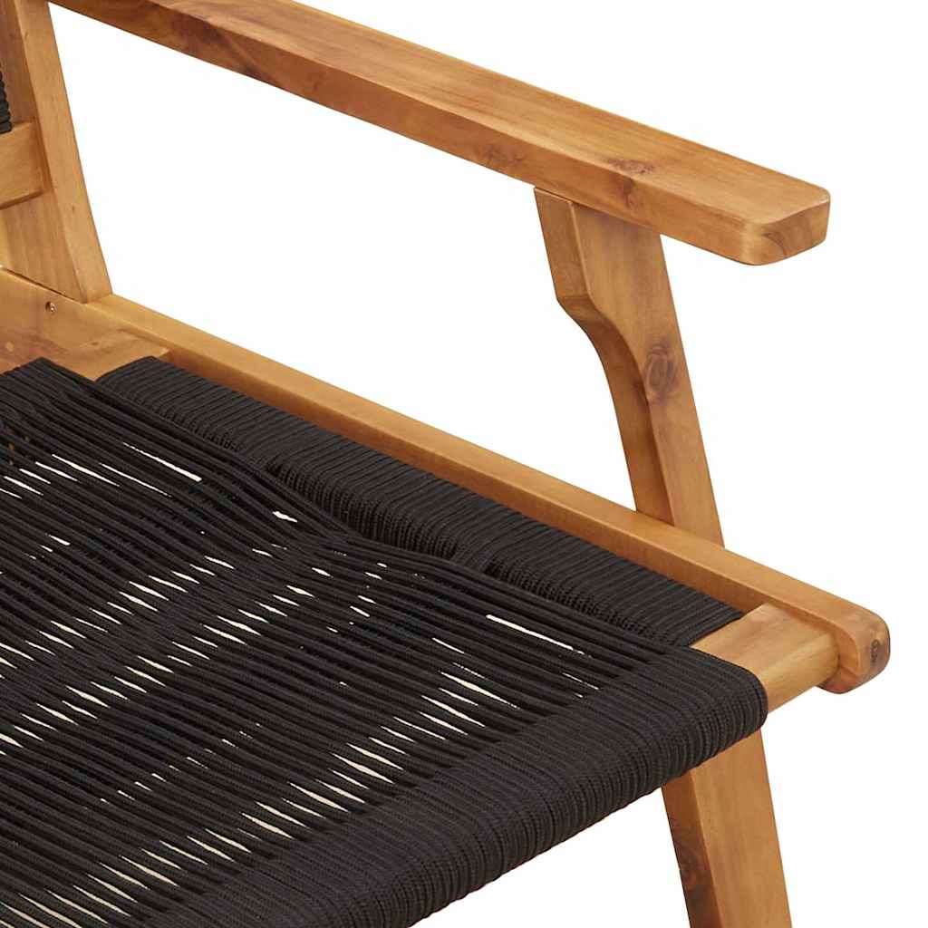 vidaXL Meble ogrodowe 2 pcs Czarny 67 x 76 x 73 cm Lite Drewno Akacji