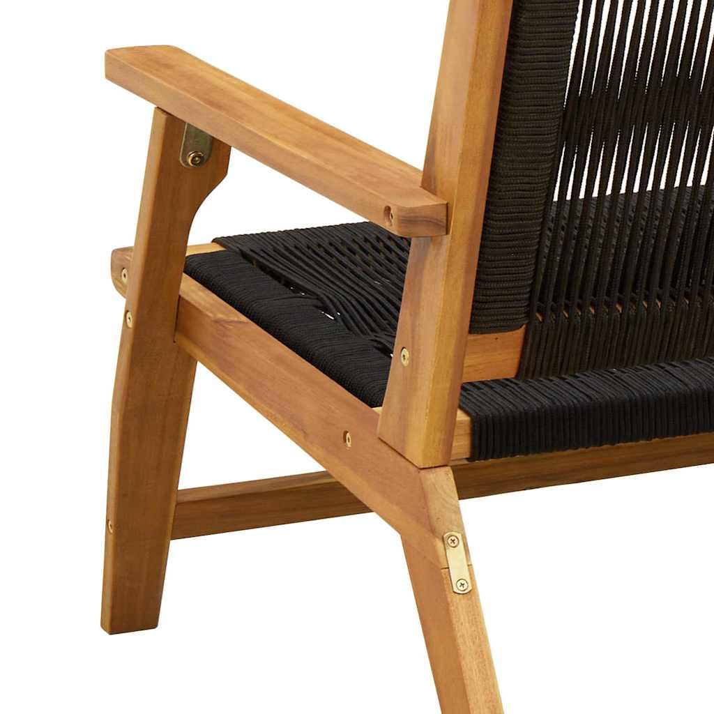 vidaXL Meble ogrodowe 2 pcs Czarny 67 x 76 x 73 cm Lite Drewno Akacji