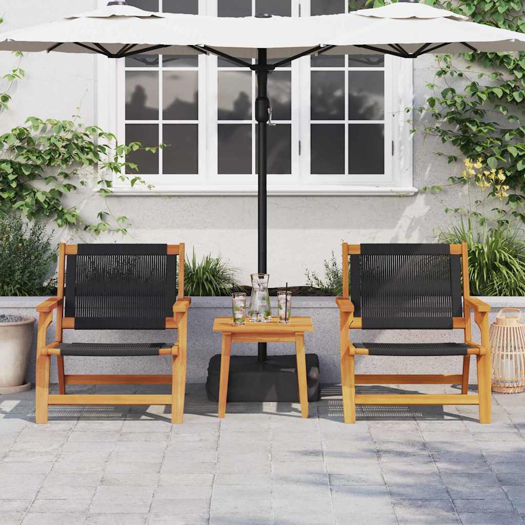 vidaXL Meble ogrodowe 2 pcs Czarny 67 x 76 x 73 cm Lite Drewno Akacji