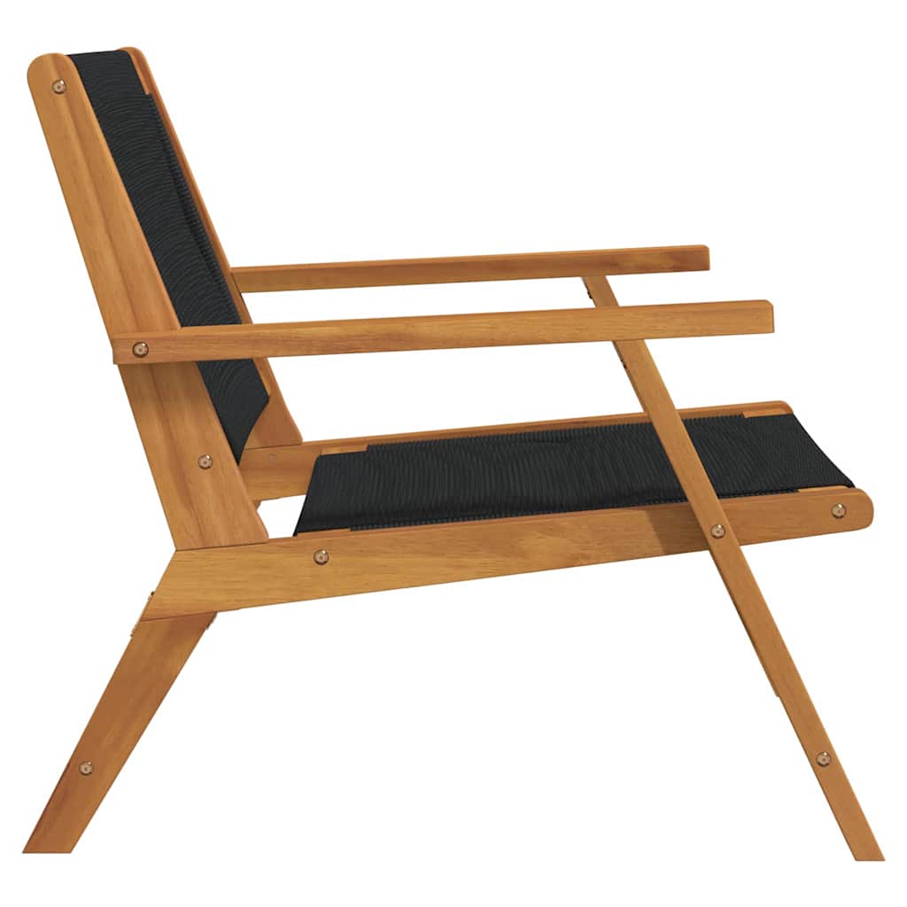 vidaXL Meble ogrodowe 2 pcs Czarny 67 x 76 x 73 cm Lite Drewno Akacji