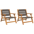 vidaXL Meble ogrodowe 2 pcs Szary 67 x 78 x 73 cm Lite Drewno Akacji