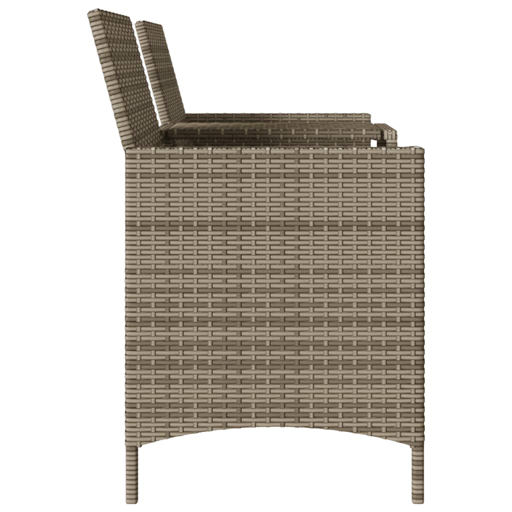 vidaXL Ogrodowa sofa 2-os. ze stolikiem i poduszkami, szary rattan PE