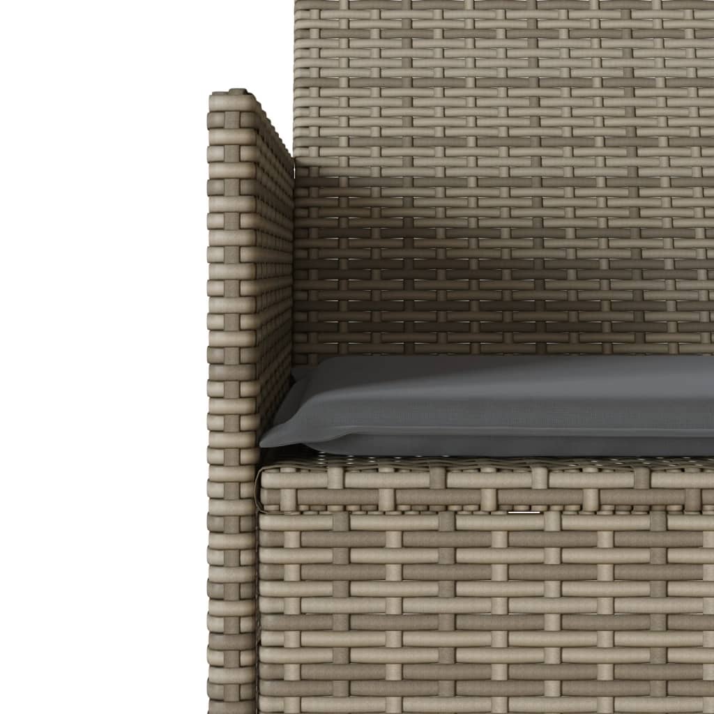 vidaXL Ogrodowa sofa 2-os. ze stolikiem i poduszkami, szary rattan PE