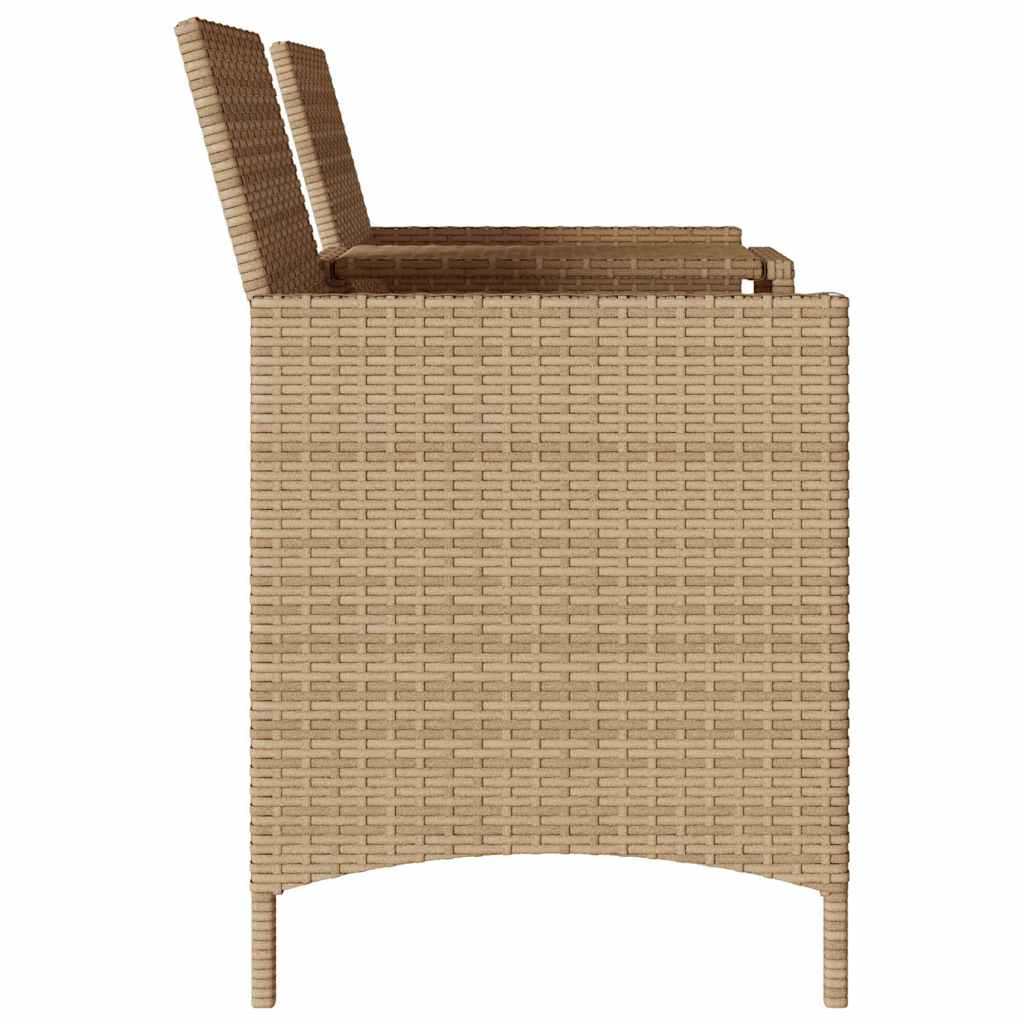 vidaXL Ogrodowa sofa 2-os. ze stolikiem i poduszkami, beżowy rattan PE