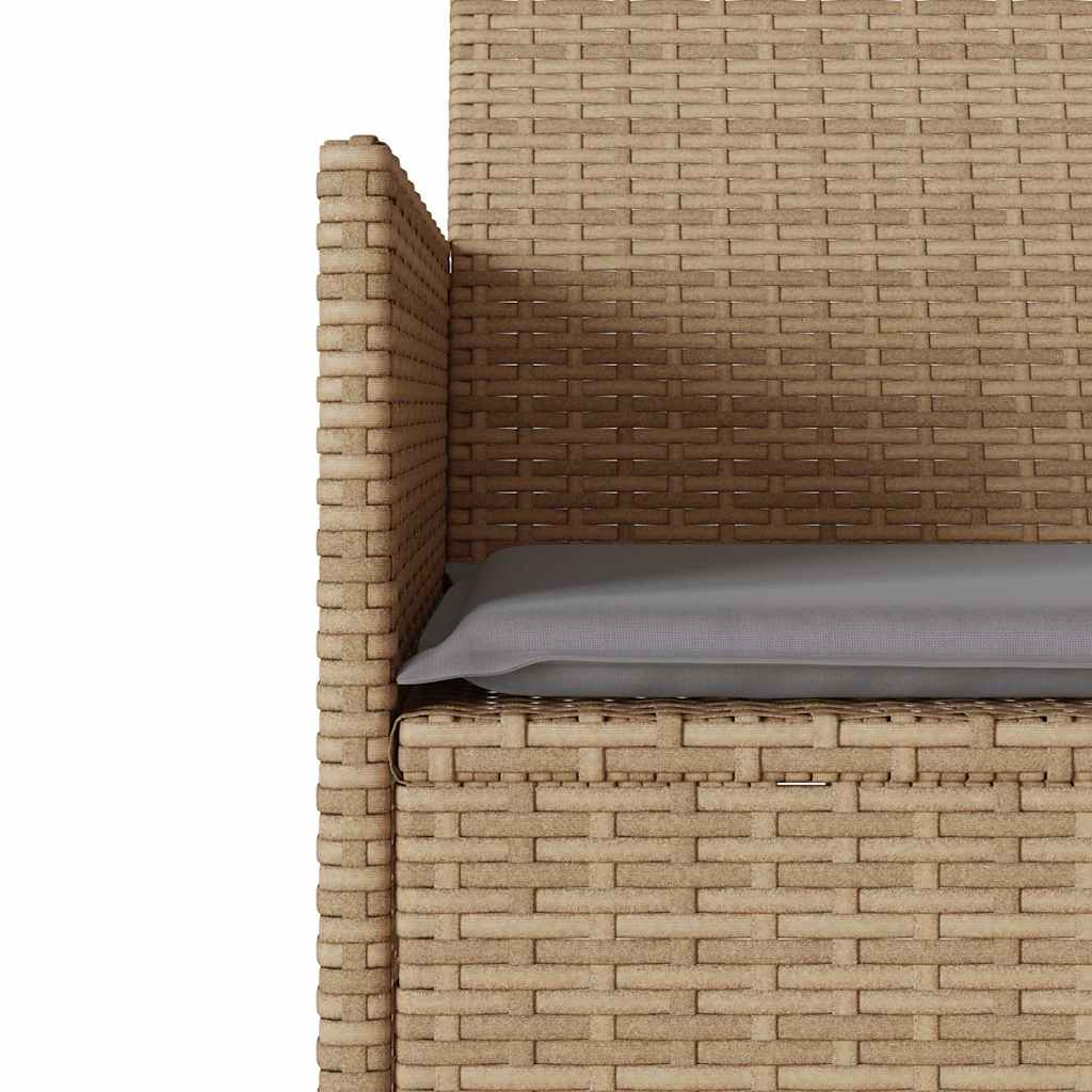 vidaXL Ogrodowa sofa 2-os. ze stolikiem i poduszkami, beżowy rattan PE