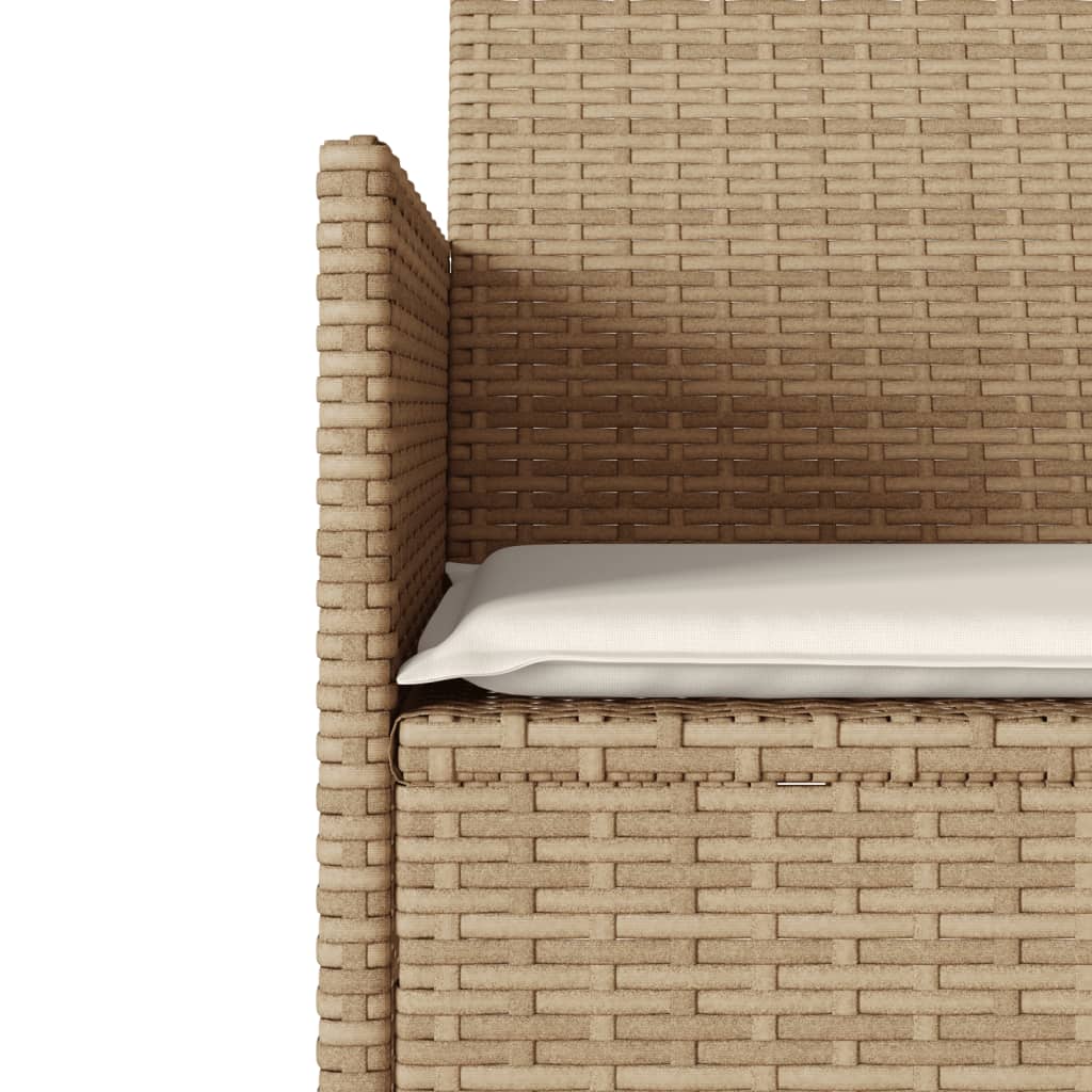 vidaXL Ogrodowa sofa 2-os. ze stolikiem i poduszkami, beżowy rattan PE
