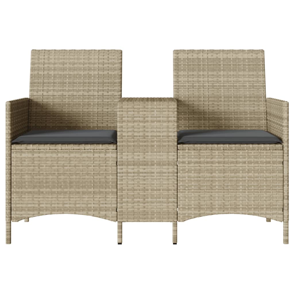 vidaXL Ogrodowa sofa 2-os. ze stolikiem i poduszkami, jasnoszara