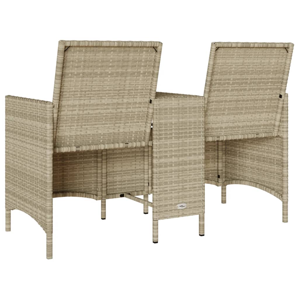 vidaXL Ogrodowa sofa 2-os. ze stolikiem i poduszkami, jasnoszara