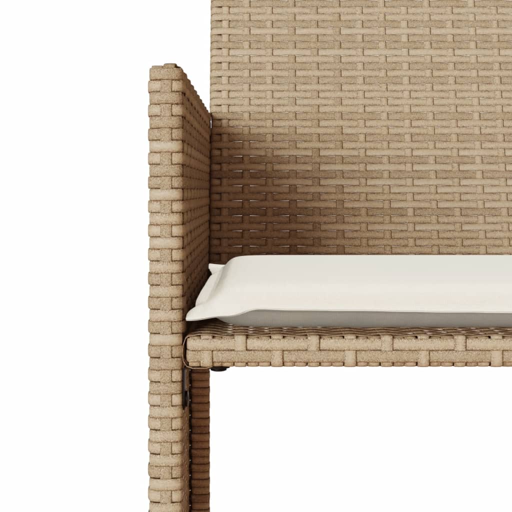 vidaXL 2-os. sofa ogrodowa ze stolikiem i stołkami, beżowa, polirattan