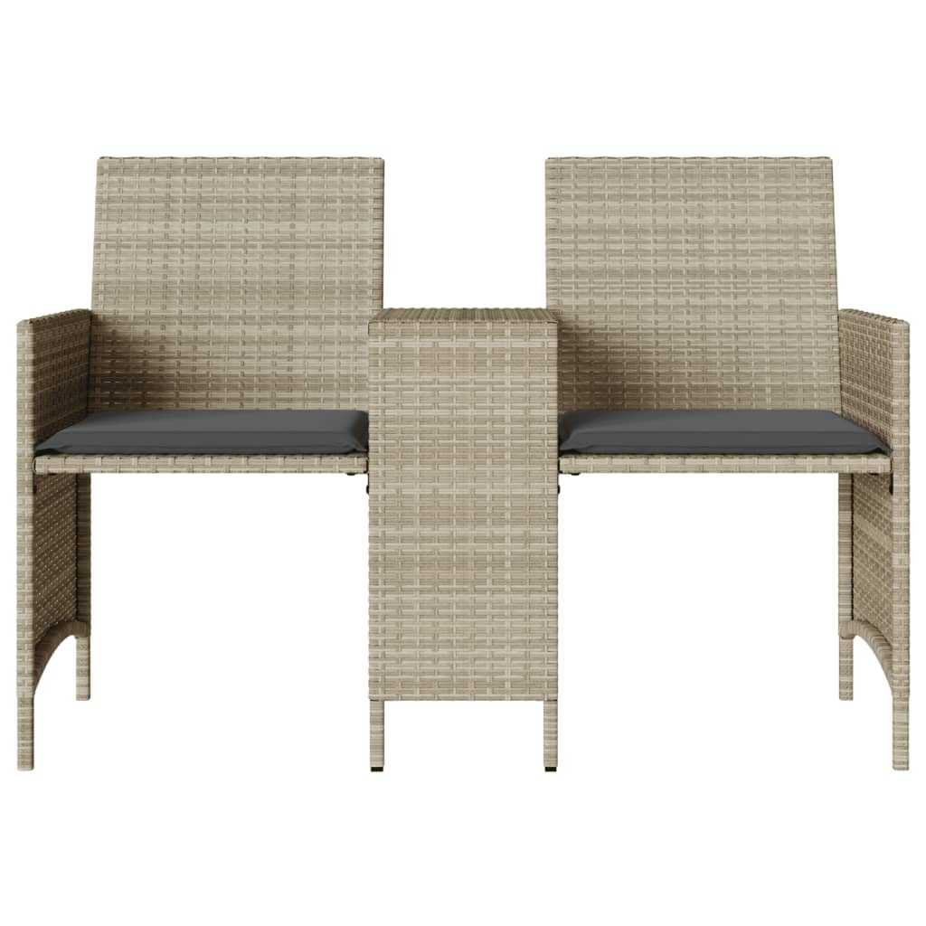 vidaXL 2-os. sofa ogrodowa ze stolikiem i stołkami, jasnoszara