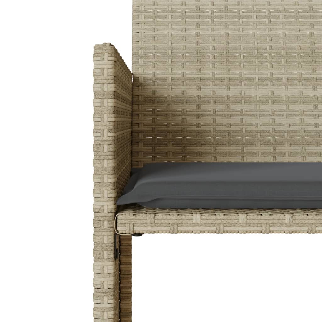 vidaXL 2-os. sofa ogrodowa ze stolikiem i stołkami, jasnoszara
