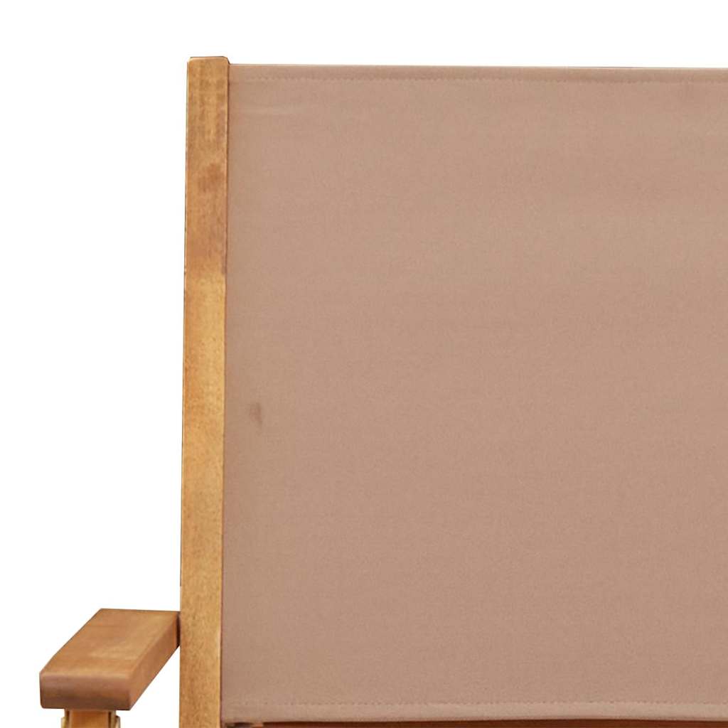 vidaXL Krzesła ogrodowe, 2 szt., taupe, drewno akacjowe i tkanina