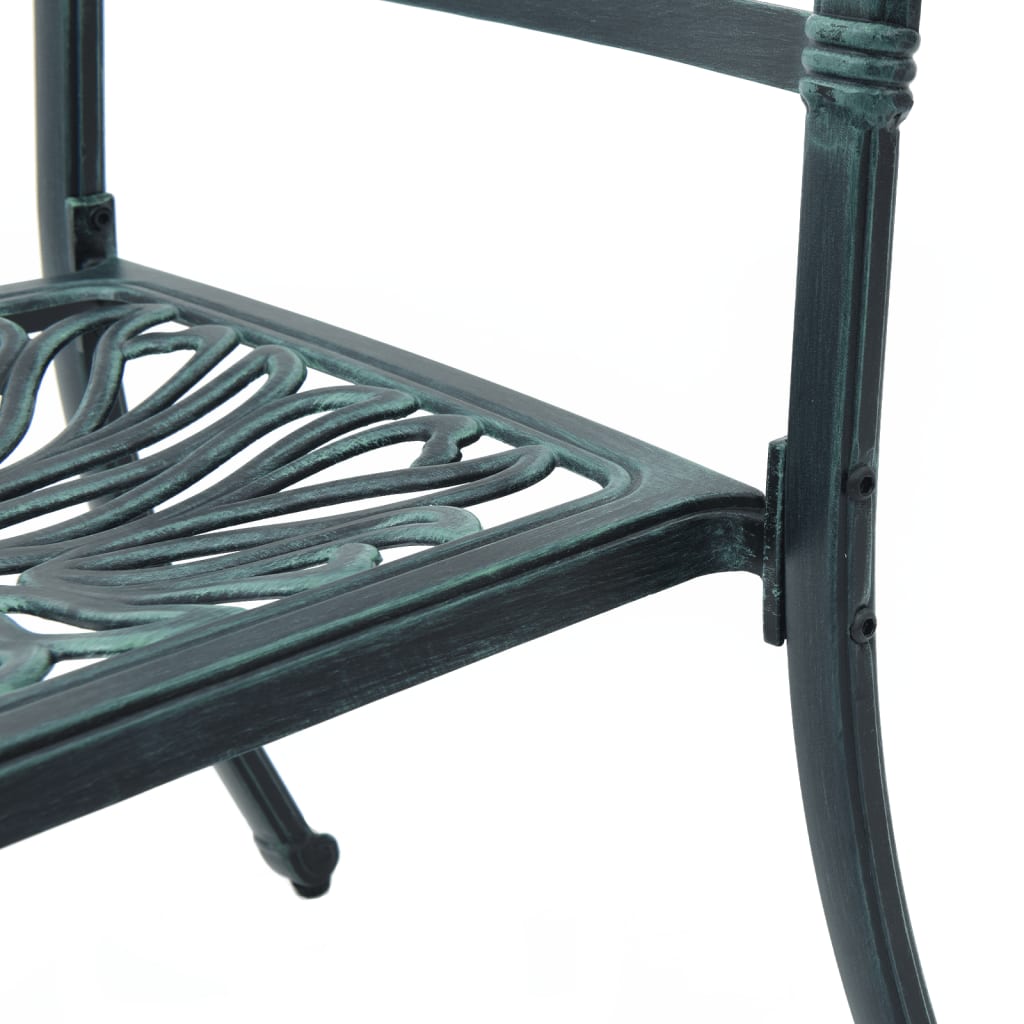 vidaXL Krzesła ogrodowe 2 szt., zielone, odlewane aluminium