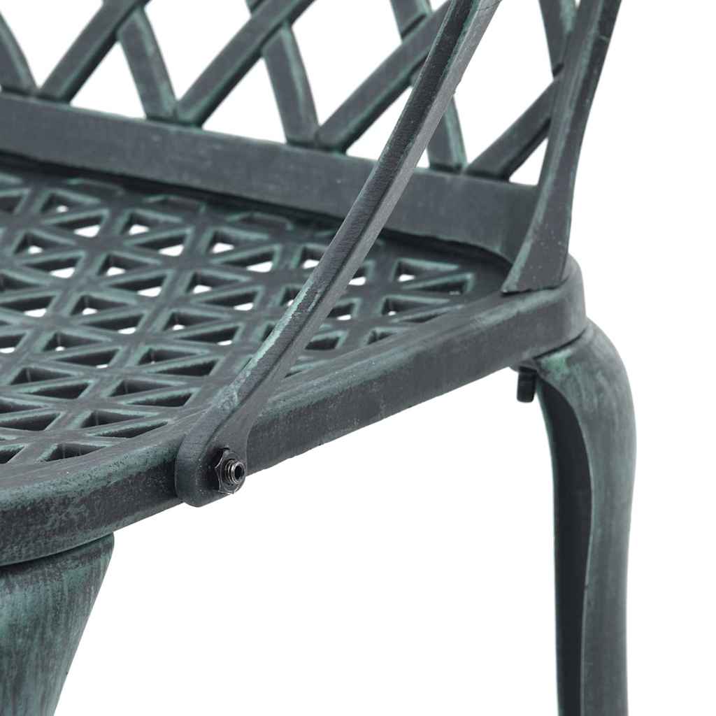 vidaXL Krzesła ogrodowe 2 szt., zielone, odlewane aluminium