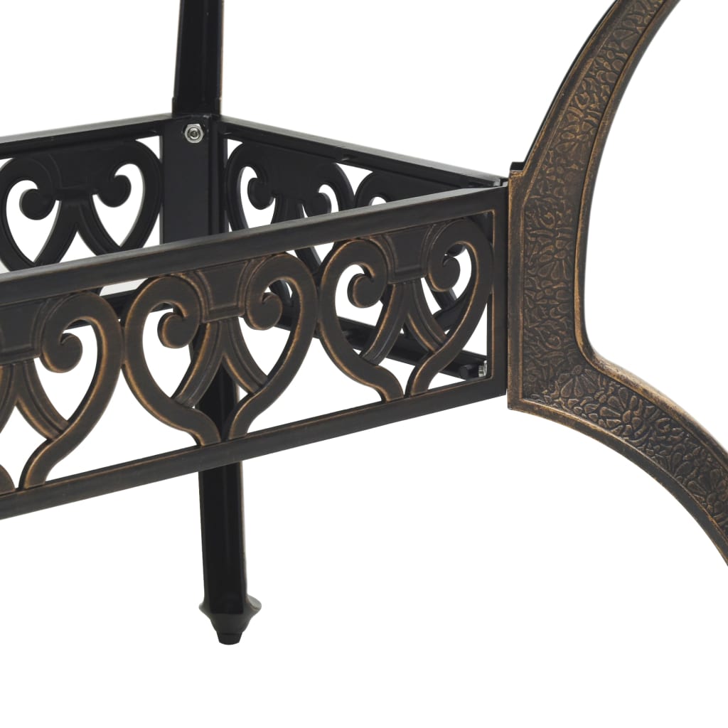 vidaXL Stół ogrodowy, brąz, 150x90x72 cm, odlewane aluminium