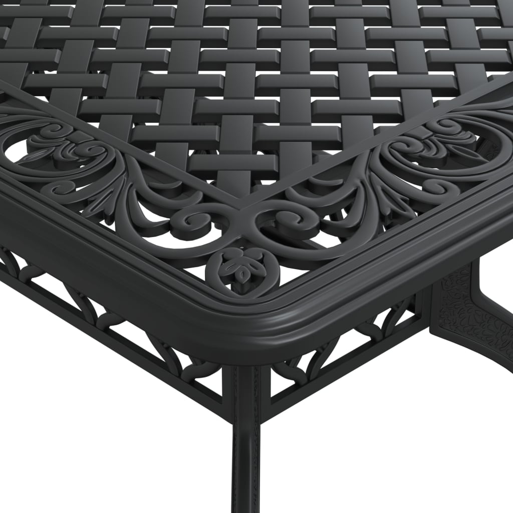 vidaXL Stół ogrodowy, czarny, 150x90x72 cm, odlewane aluminium