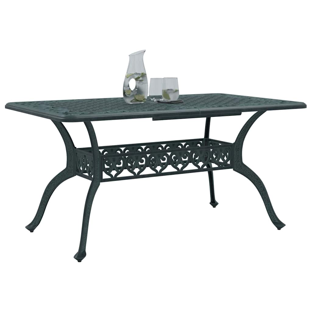 vidaXL Stół ogrodowy, zielony, 150x90x72 cm, odlewane aluminium