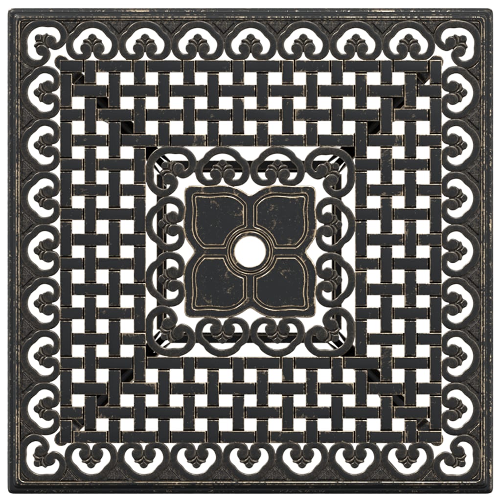 vidaXL Stolik ogrodowy, brązowy, 80x80x75 cm, odlewane aluminium