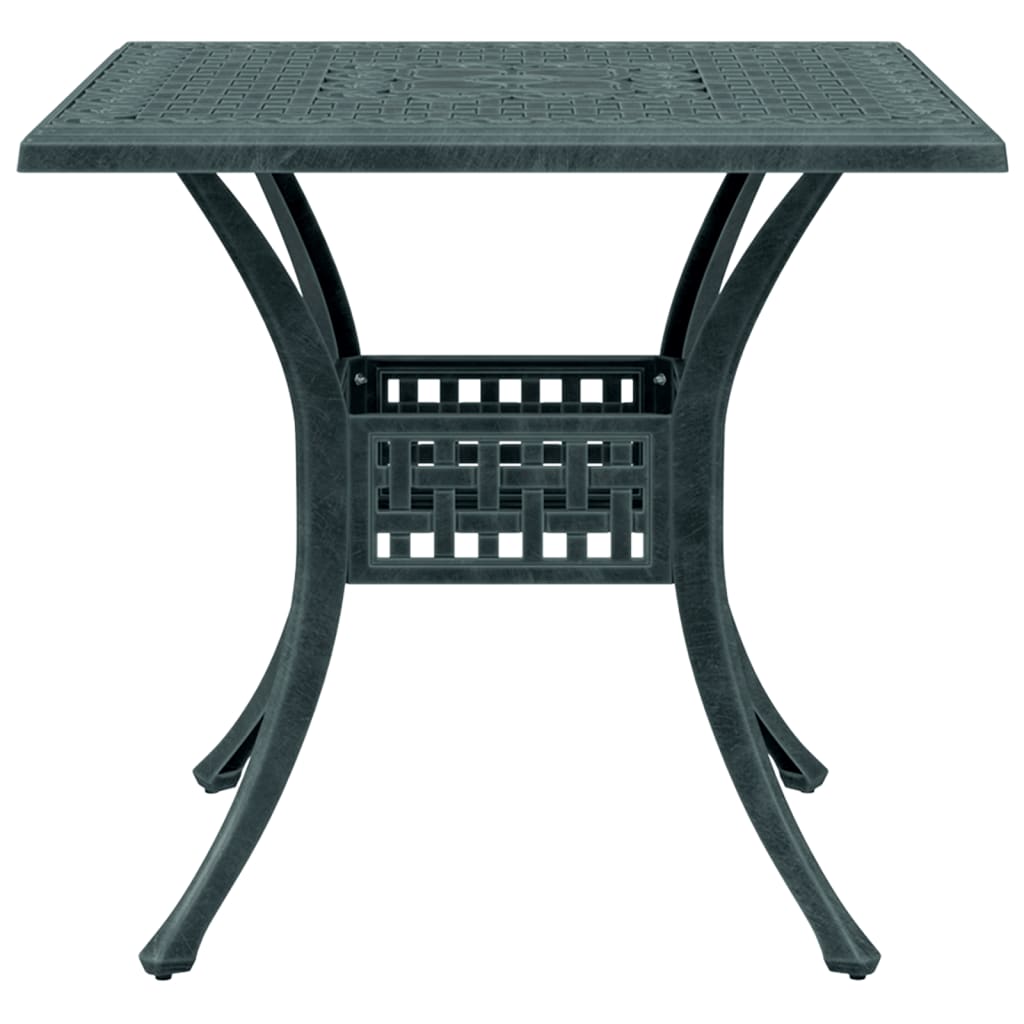 vidaXL Stolik ogrodowy, zielony, 80x80x75 cm, odlewane aluminium