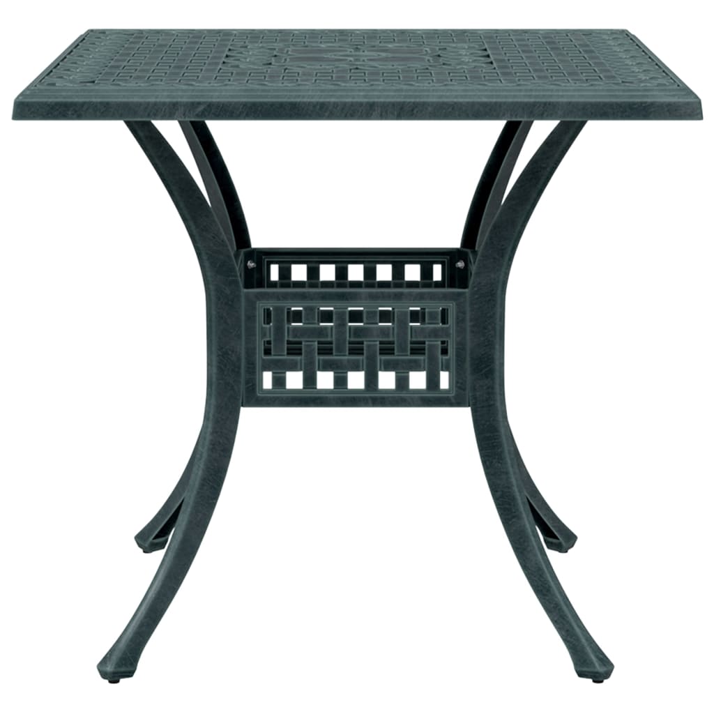 vidaXL Stolik ogrodowy, zielony, 80x80x75 cm, odlewane aluminium