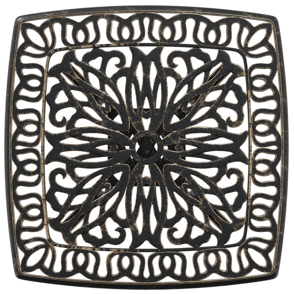 vidaXL Stolik ogrodowy, brąz, 53x53x53 cm, odlewane aluminium