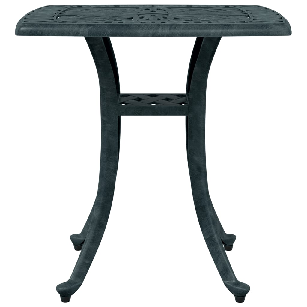 vidaXL Stolik ogrodowy, zielony, 53x53x53 cm, odlewane aluminium